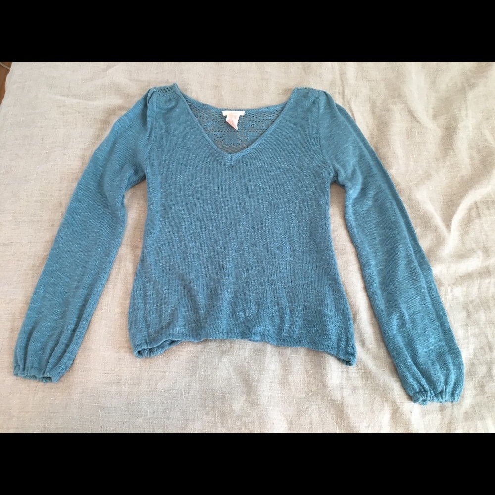 Anthropologie Tulle embroidered sweater- Small